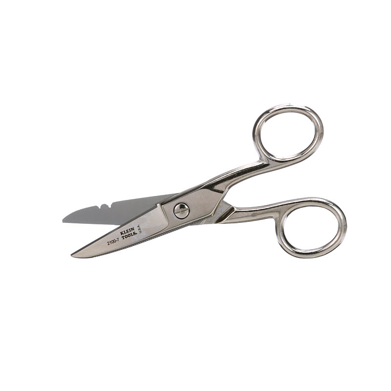 Klein Tools 2100-9 Stainless Steel Electrician's Scissors with Stripping  Notches, 5-1/4-Inch