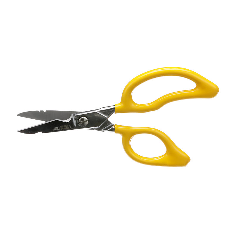 Ascend Tools All Purpose Electrician Scissors 6-1/8 inch Cut Strip Electrical Wire with Wire Cutting Notch, Serrated Blade, Stainless Steel