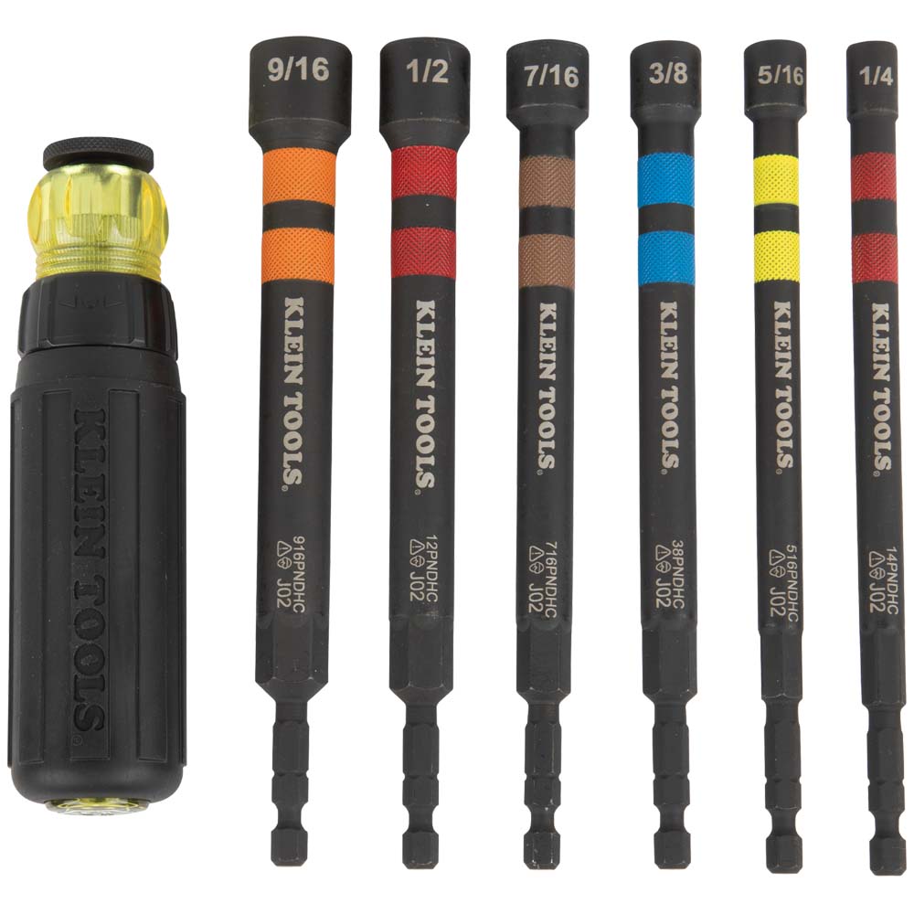 32950 Hollow Magnetic Color-Coded Ratcheting Power Nut Drivers, 6-Piece - Image