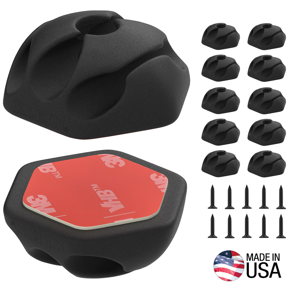 450410 Self-Adhesive Cable Mounting Clips, 3-Slot (10-Pack) - Image