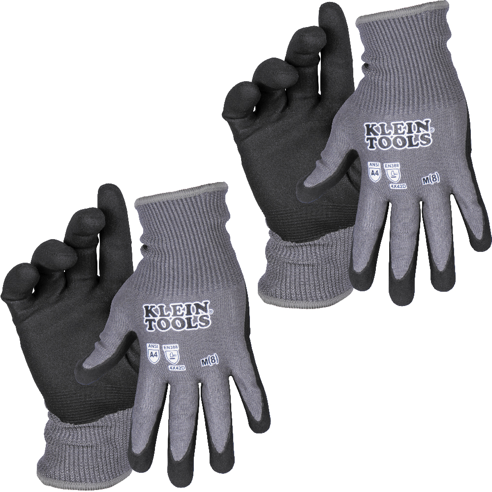 60588 Knit Dipped Gloves, Cut Level A4, Touchscreen, Medium, 2-Pair - Image