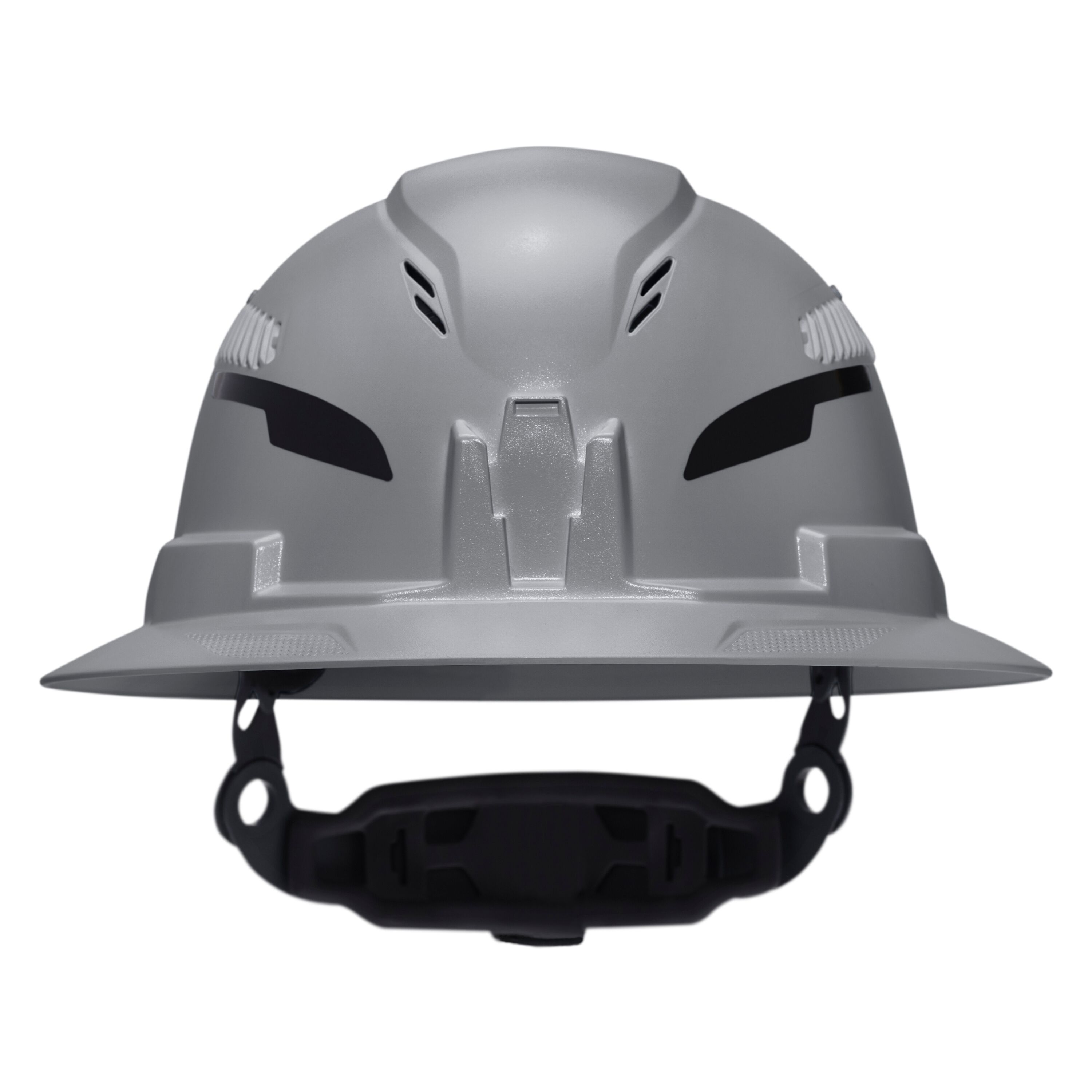 60864T2 Class C Type-2 Hard Hat, Vented Full Brim with Strap, Gray - Image