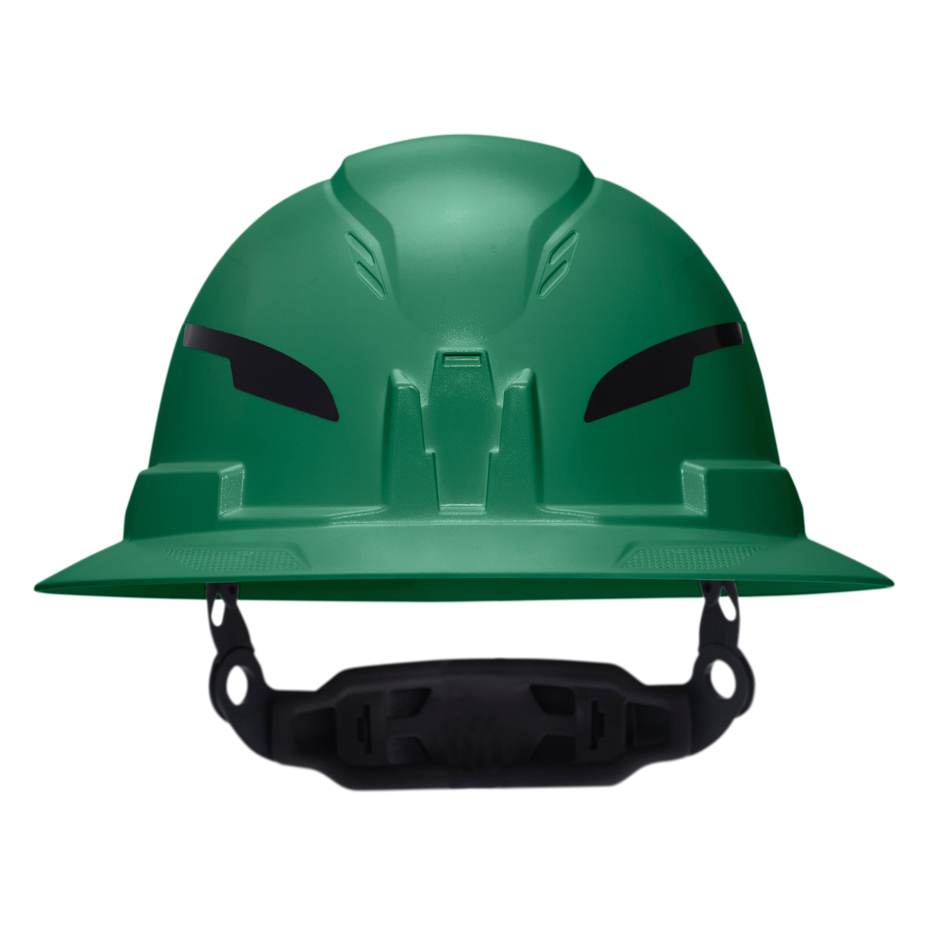 60940T2 Class E Type-2 Hard Hat, Non-Vented Full Brim Style with Strap, Green - Image