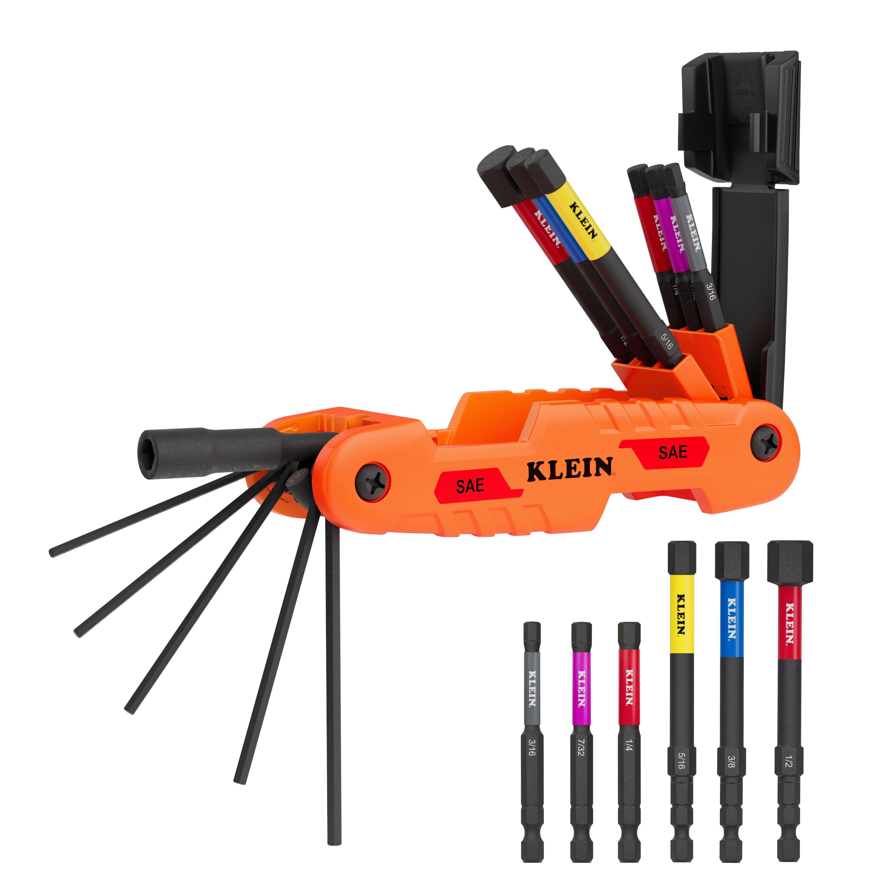 70550HD Extended Reach Impact Folding Hex Key Set, SAE - Image