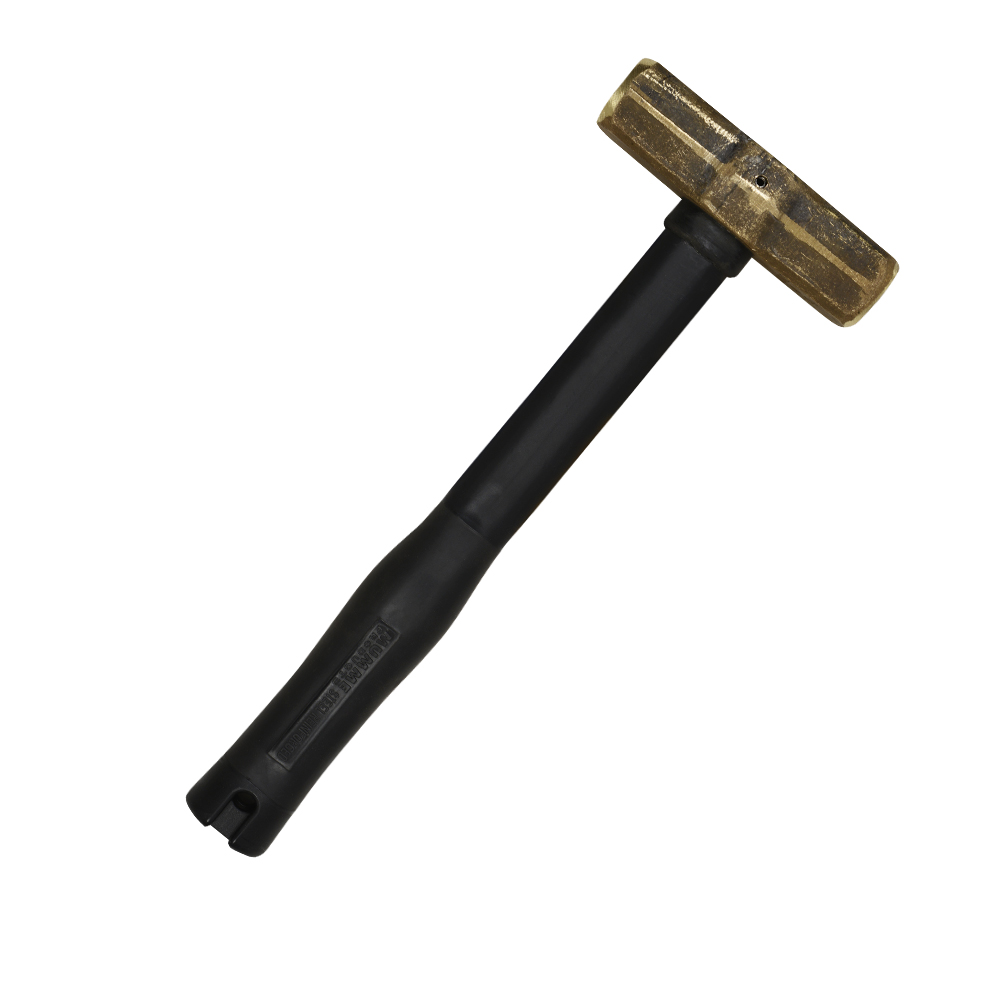 7HBRFRH04 Brass Sledge Hammer, FGL Rubber Grip, 4-Pound - Image