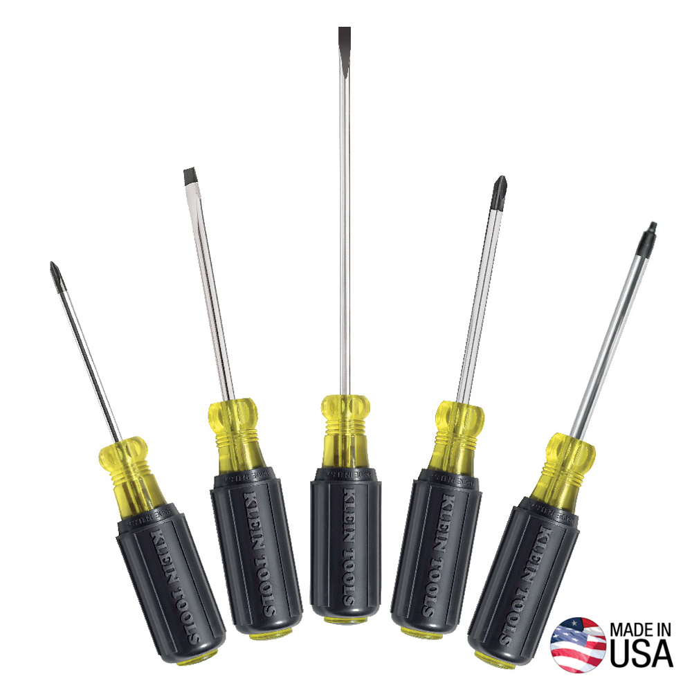 85445 Screwdriver Set, Slotted, Phillips and Square, 5-Piece - Image