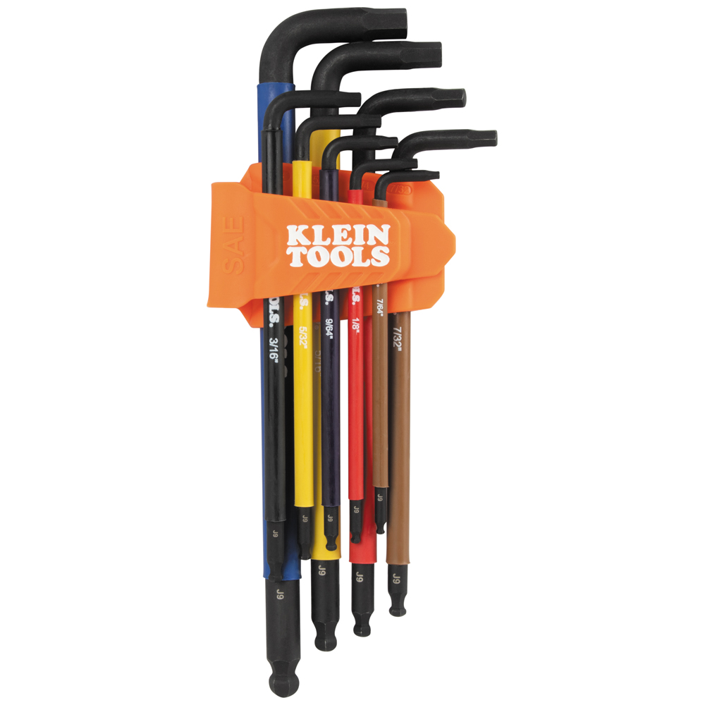 KLEI BLS9 COLOR-CODED SAE HEX KEY SET 9 PC