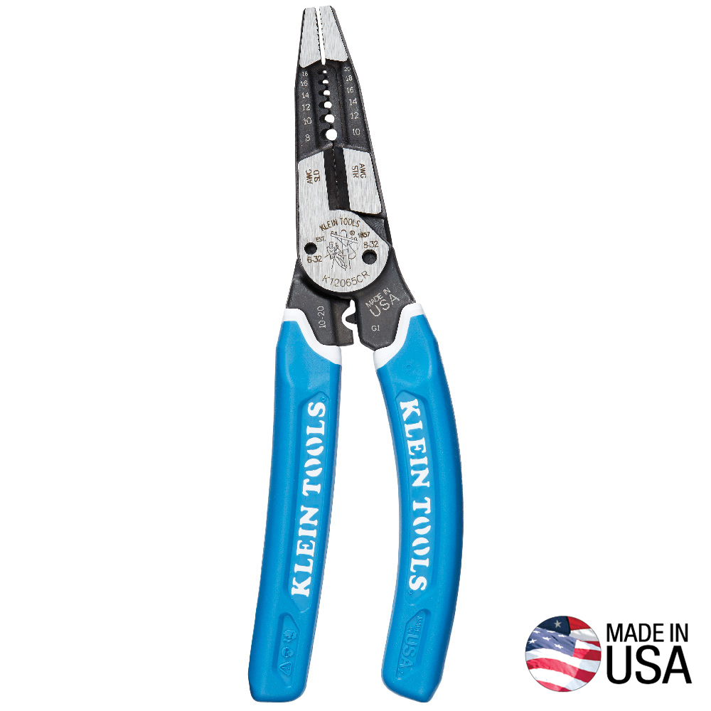 K12065CR Klein-Kurve® Heavy-Duty Wire Stripper/Cutter/Crimper Multi Tool, 8-20 AWG - Image