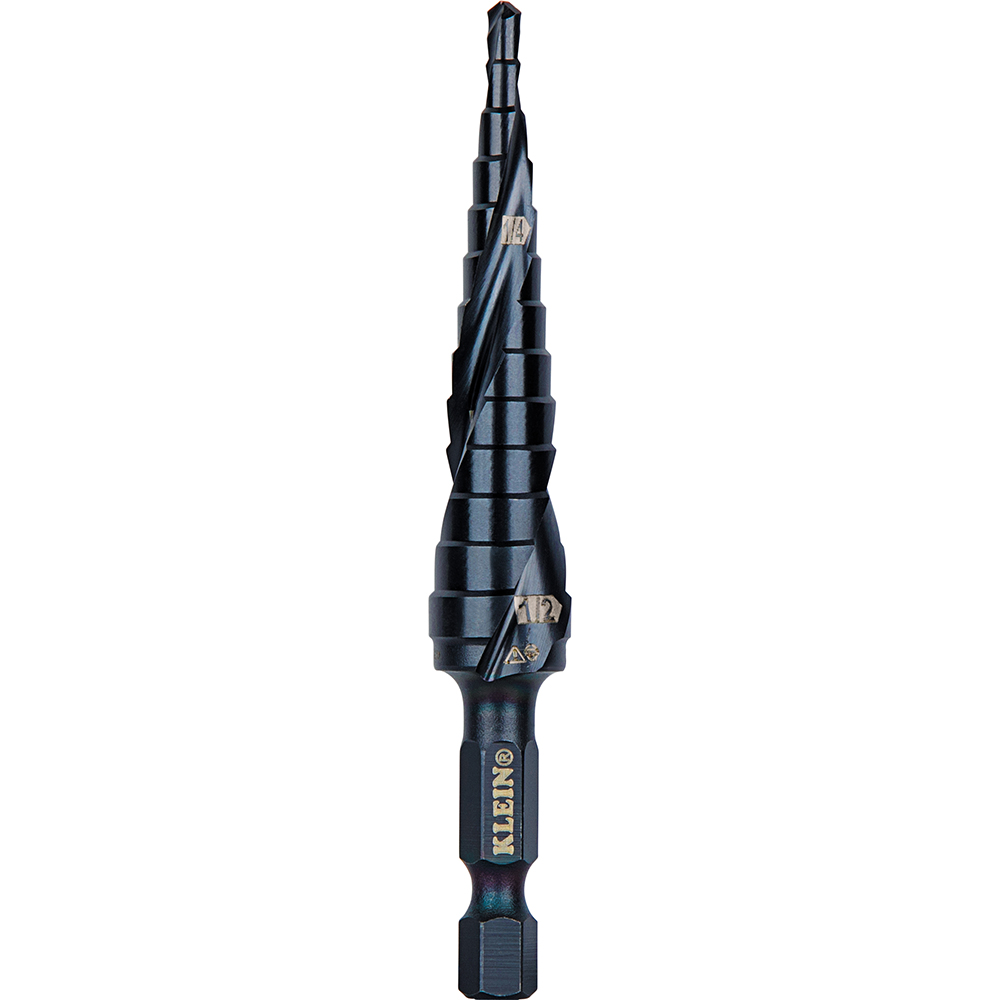 QRST01 Step Drill Bit, Quick Release, Double Spiral Flute, 1/8 to 1/2-Inch - Image