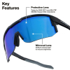 22102 Mirrored Blade Safety Glasses, Blue Lens Image 1