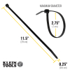 450210 Cable Ties, Zip Ties, 23 kg Tensile Strength, 28 cm, Black Image 2