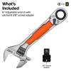5076RT KNECT™ 6-Inch Adjustable Wrench with Pass-Through Ratchet Image 1