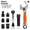 5076RTK KNECT™ 6-Inch Adjustable Wrench with Pass-Through Ratchet Set, 10-Piece Image 1