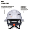 60401T2 Class C Type-2 Hard Hat, Vented Full Brim with Chin Strap, White Image 4