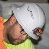 60407 Hard Hat, Vented, Full Brim with Headlamp, White Image 11