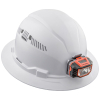 60407 Hard Hat, Vented, Full Brim with Headlamp, White Image 4