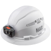 60407RL Hard Hat, Vented, Full Brim with Rechargeable Headlamp, White Image