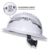 60407T2RL Class C Type 2 Hard Hat, Vented Full Brim with Chin Strap and Headlamp Image 1