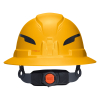 60489T2 Class E Type-2 Hard Hat, Non-Vented Full Brim Style with Strap, Yellow Image 7