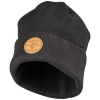 60569 Heavy Knit Hat, Black, Leather Logo Image