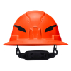 60860T2 Class E Type-2 Hard Hat, Non-Vented Full Brim Style with Strap, Orange Image