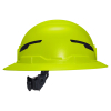 60910T2 Class E Type-2 Hard Hat, Non-Vented Full Brim Style with Strap, High Visibility Lime Image 8