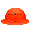 60931 Hard Hat, Vented, Full Brim Style, High Visibility Orange Image 7