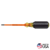 6124INS Insulated Screwdriver, 1/8-Inch Slotted, 4-Inch Round Shank - Image