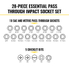 65400KNECT KNECT™ Essential Pass Through Impact Socket Set, SAE, Metric, 28-Piece Image 2