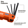 70550M Pro Folding Hex Key Set, 10-Key, Metric Sizes Image 2