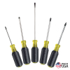 85445 Screwdriver Set, Slotted, Phillips and Square, 5-Piece - Image