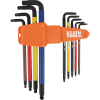 BLS9 Color-Coded Extra-Long L Style Hex Key Caddy Set, SAE, 9-Piece Image