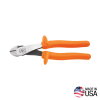D2488INS Diagonal Cutting Pliers, Insulated, High-Leverage, Angled Head, 8-Inch - Image