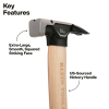 H80916HS Smooth Face Hickory Handle Hammer, 16-Ounce Image 1