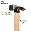 H80922H Milled Face Hickory Handle Hammer, 22-Ounce Image 1