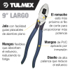 Tulmex (D) 214-9 Pinza de Electricista Alta Palanca con Jalador de Guías  - 9 Pulgadas Image 1