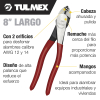 Tulmex (D) 226-8 Pinza de Corte Diagonal Alta Palanca con Pela-Alambres - 8 Pulgadas Image 1