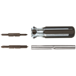 "Multi-Bit Screwdriver, 4-in-1, Ph Bit #1, #2, Sl Bits 3\/16-Inch, 1\/4-Inch, 7-Inch"