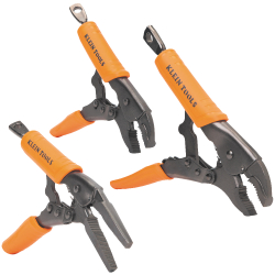 "Locking Pliers, Long Nose 6-Inch, Curved Jaw 7- and 10-Inch, 3-Piece"