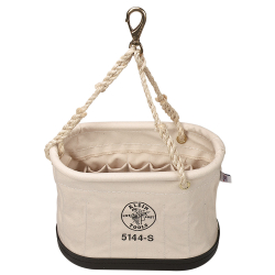 "Canvas Bucket, 15-Pocket Oval Bucket with Swivel Snap"