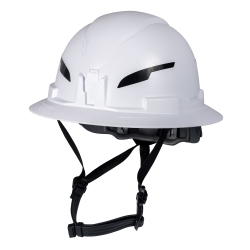 "Class E Type-2 Hard Hat, Non-Vented Full Brim, Strap, White, CAN ONLY"