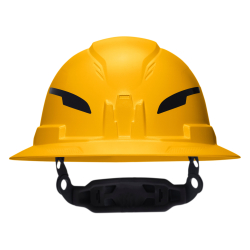 "Class E Type-2 Hard Hat, Non-Vented Full Brim Style with Strap, Yellow"