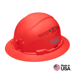 "Hard Hat, Vented, Full Brim Style, Orange"