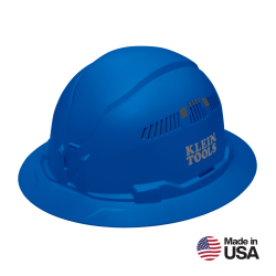 "Hard Hat, Vented, Full Brim Style, Blue"