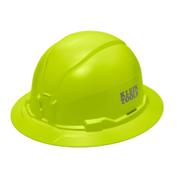 "Hard Hat, Non-Vented, Full Brim Style, High Visibility Lime"