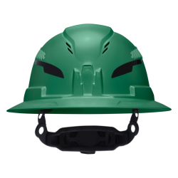 "Class C Type-2 Hard Hat, Vented Full Brim with Strap, Green"