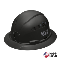 "Hard Hat, Vented, Full Brim Style, Black"