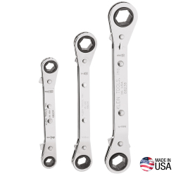 "Reversible Ratcheting Box Wrench Set, 3-Piece"