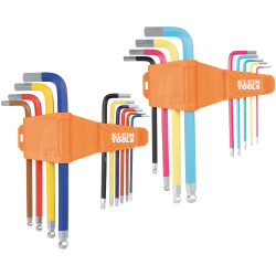 "Powder Coated Long Ball End Hex Key Set, SAE and Metric, 19-Piece"
