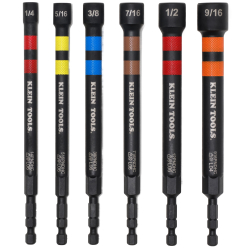 32940 Magnetic Hollow Color-Coded Power Nut Drivers Set, 6-Piece Image 